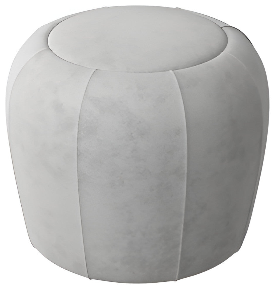 Nordic Makeup Stool Made of Leather, Light Green