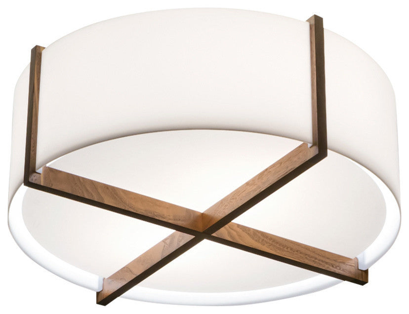 Plura - Flush Mount, Wood: Walnut, 24