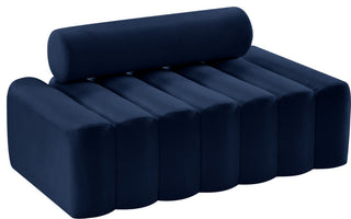 Melody Velvet Upholstered Chair, Navy, Loveseat