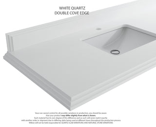 Parker 72 Double Sink Bath Vanity in White 1.5" White Quartz