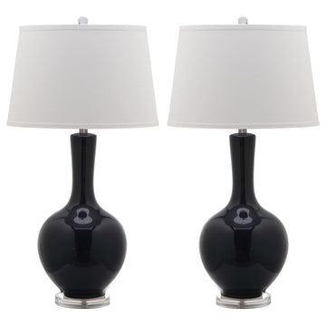 Safavieh Blanche Gourd Lamps, Navy, 32"H, Set of 2