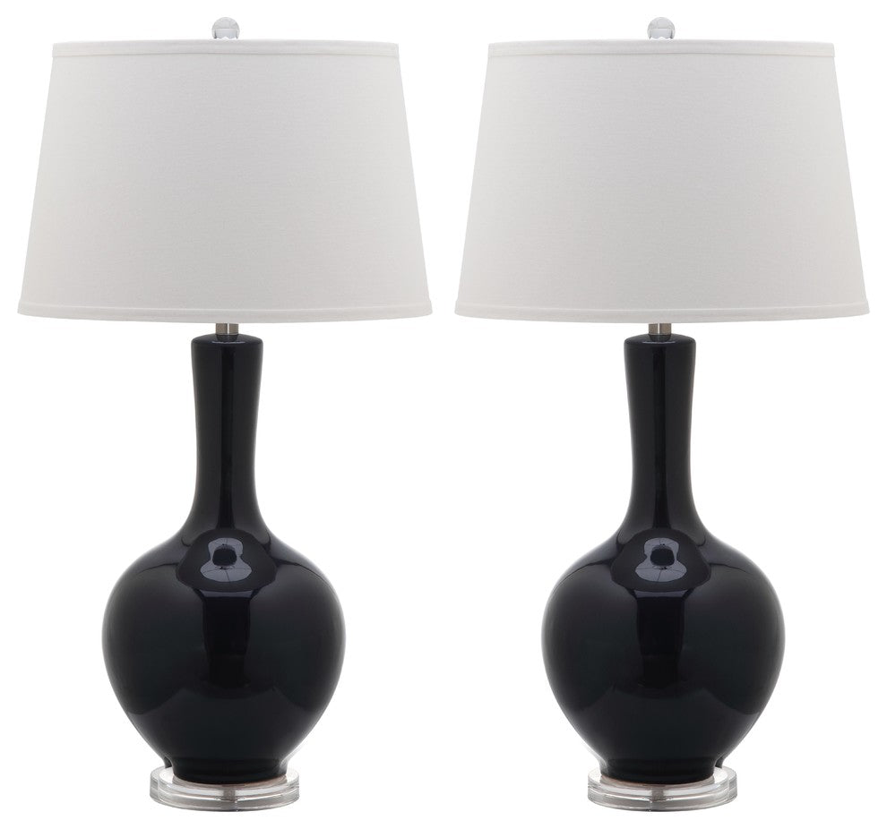 Safavieh Blanche Gourd Lamps, Navy, 32"H, Set of 2
