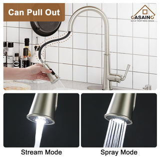 Single-Handle Pull Down Sprayer Kitchen Faucet with Touchless Sensor, Brushed Nickel