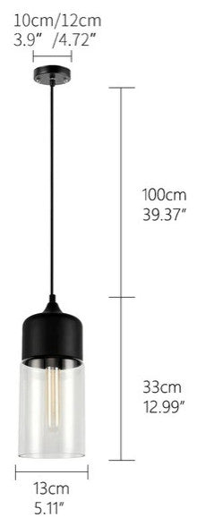 MIRODEMIÂ® Roquebrune-Cap-Martin Loft Chandelier for Kitchen, Black & Clear
