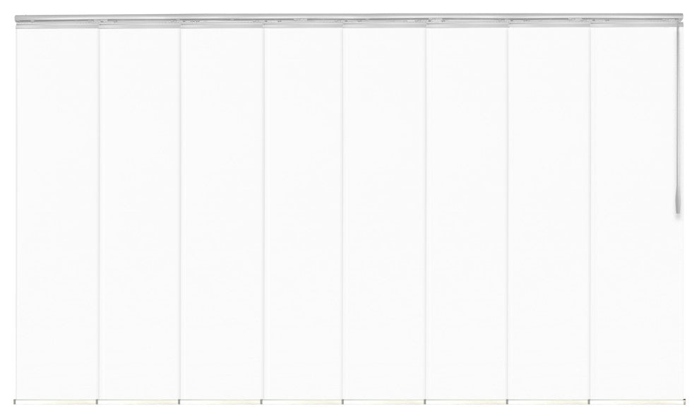 Navajo White 8-Panel Track Extendable Vertical Blinds 130-175"W