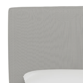 Phoebe Box Seam Bed, Oxford Stripe Charcoal, Twin