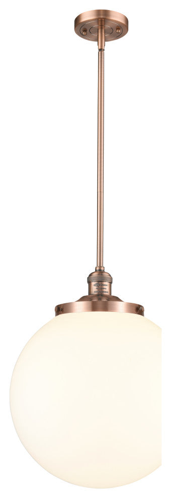 Beacon Pendant, Antique Copper, Matte White