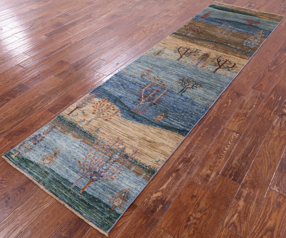 2' 8" X 9' 9" Persian Gabbeh Tribal Handmade Runner Rug Q8109