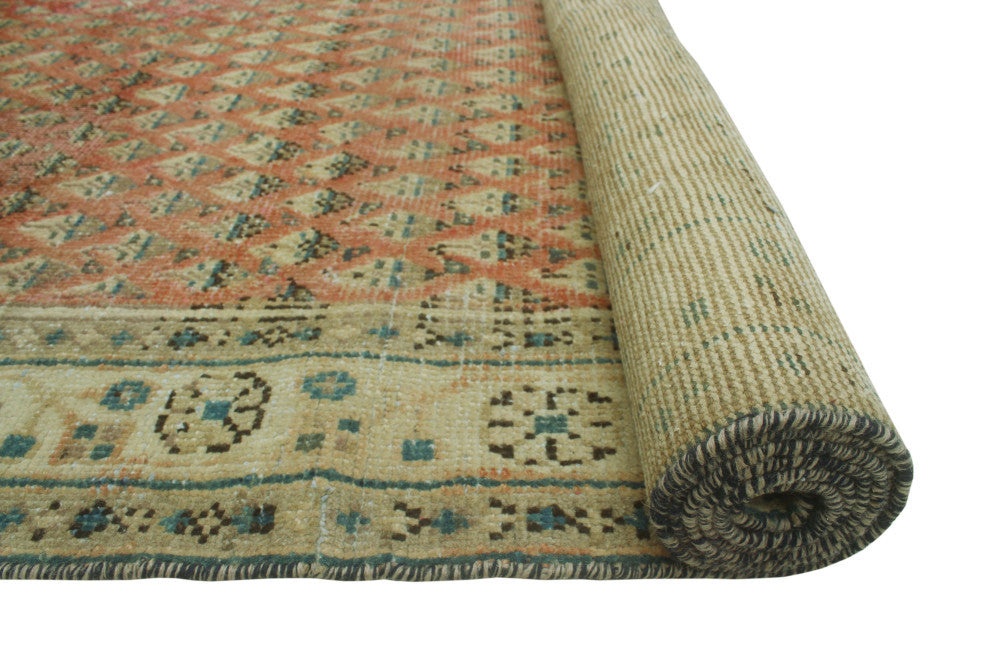 Semi-Antique Salomeh Rust/Ivory Runner, 3'3x9'8