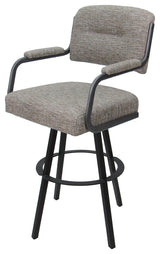Swivel Metal Bar Stool on Warren Base, Jetty June/Gray, 26"