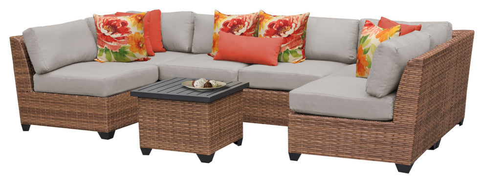 Laguna 7 Piece Outdoor Wicker Patio Furniture Set 07c