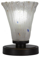 Luna 1-Light Table Lamp, Dark Granite/Fluted Frosted Crystal