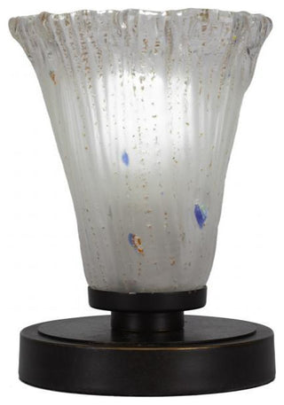 Luna 1-Light Table Lamp, Dark Granite/Fluted Frosted Crystal
