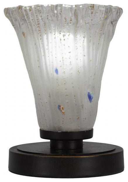 Luna 1-Light Table Lamp, Dark Granite/Fluted Frosted Crystal