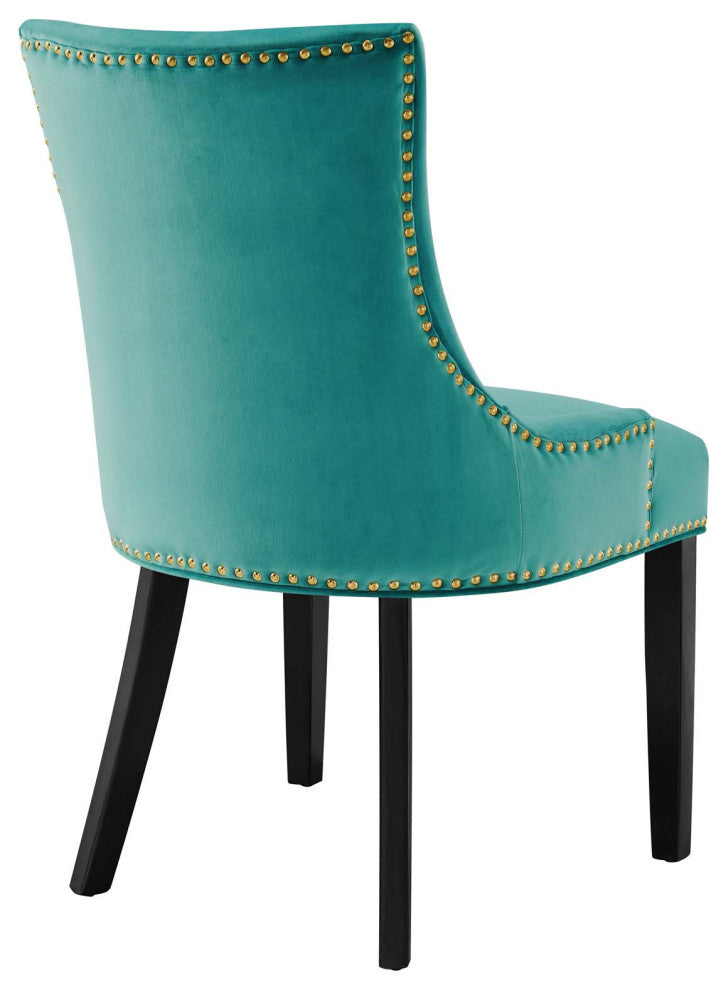 Marquis Performance Velvet Dining Chairs, Set of 2, Teal
