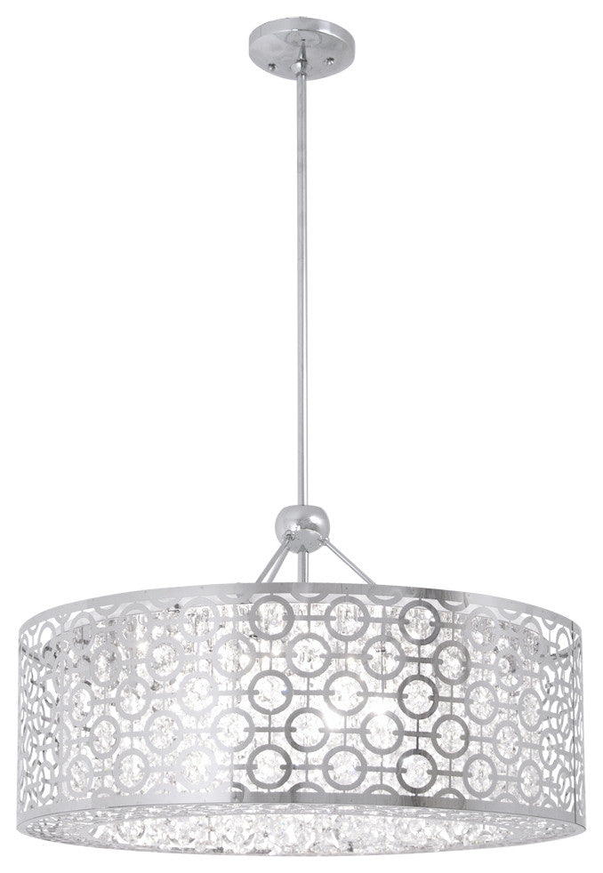 DVI Lighting DVP5835CHCRY Six Light Pendant Eclipse Chrome Crystal