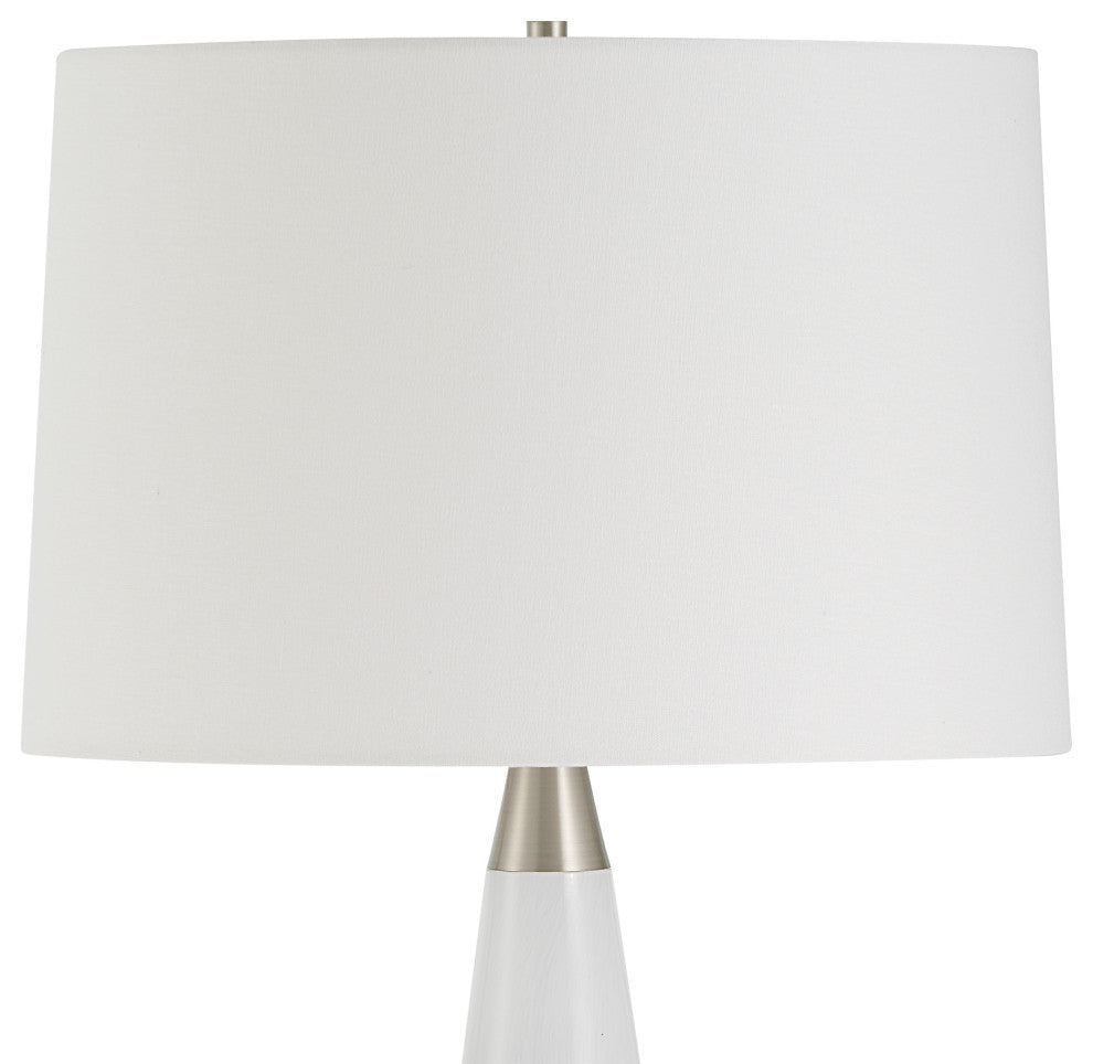 Uttermost Quinn White and Silver Table Lamp
