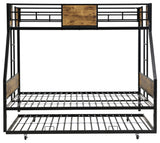 Gewnee Twin Over FULL Metal Bunk Bed with Trundle