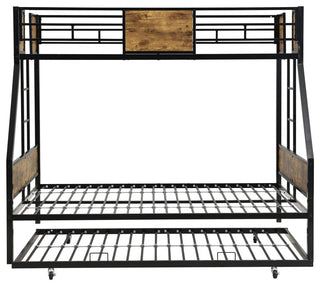 Gewnee Twin Over FULL Metal Bunk Bed with Trundle