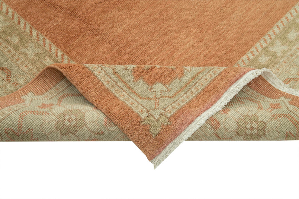 Rug N Carpet - Handmade Oriental 8' 0" x 10' 0" Pastel Oushak Area Rug