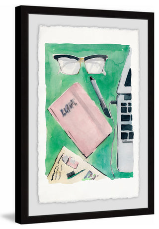 "Pink Planner" Framed Painting Print, 30"x45"