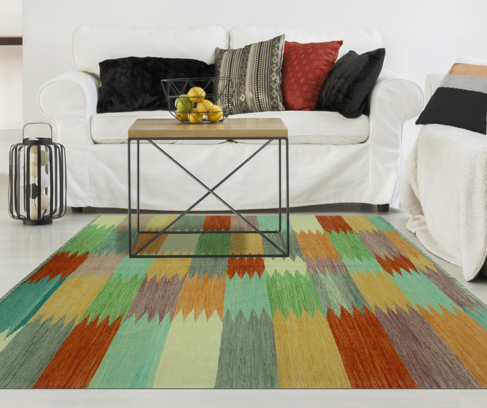 Winchester Kilim Lateef Rust/Purple Rug, 4'1x6'5