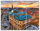 Colorful City Landscape, Cityscape Triptych Canvas Art Print, 36x28, 3 Panels