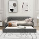 Elegant Linen Upholstered Daybed with Trundle, Gray