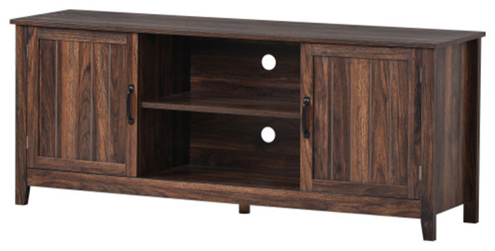 60 inch Retro TV Stand adjustable panels Open Style TV Cabinet