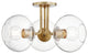 Margot 3-Light Semi Flush, Aged Brass