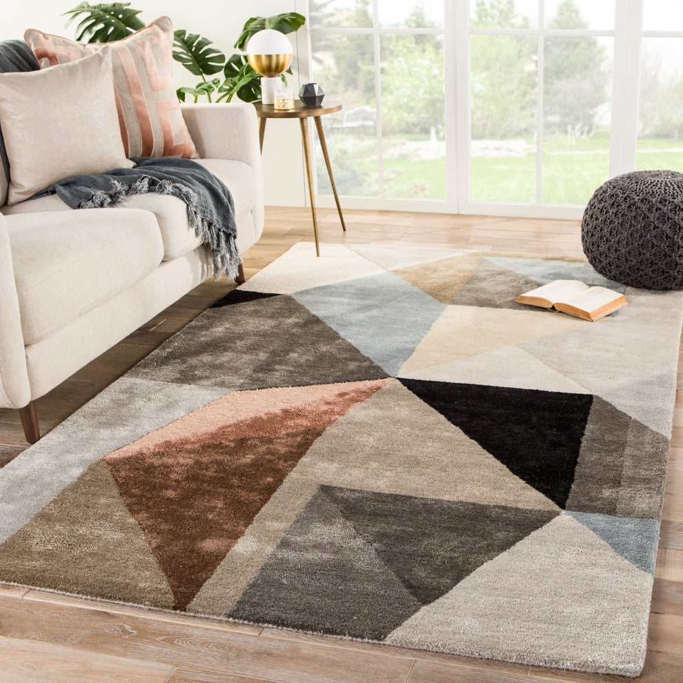 Jaipur Living Scalene Handmade Geometric Gray/ Blue Area Rug 10'X14'