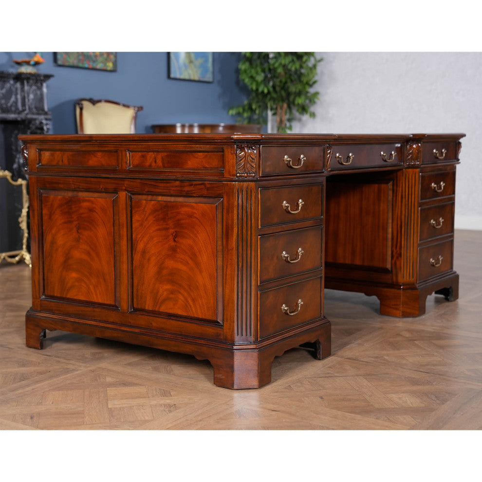 Penhurst Mahogany and Leather Desk
