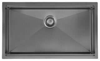32 in. Single Bowl Undermount Kitchen Sink in Black PVD Nano
