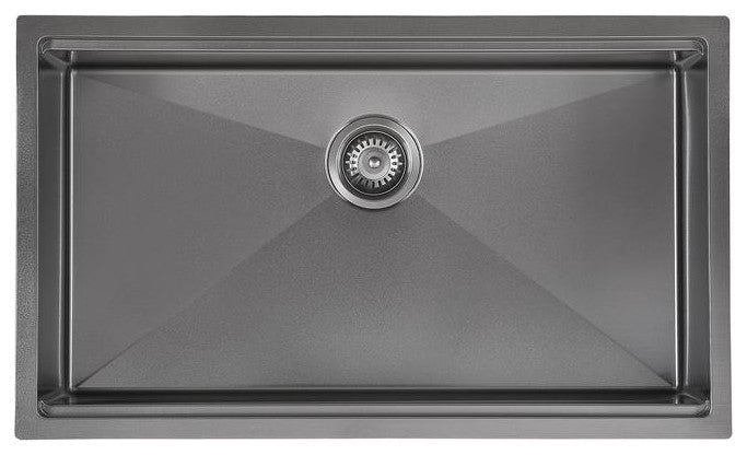 32 in. Single Bowl Undermount Kitchen Sink in Black PVD Nano