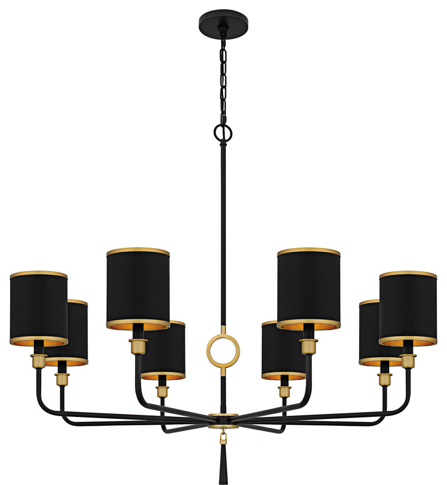 Quoizel LKY5040 Lockery 8 Light 40"W Chandelier - Matte Black