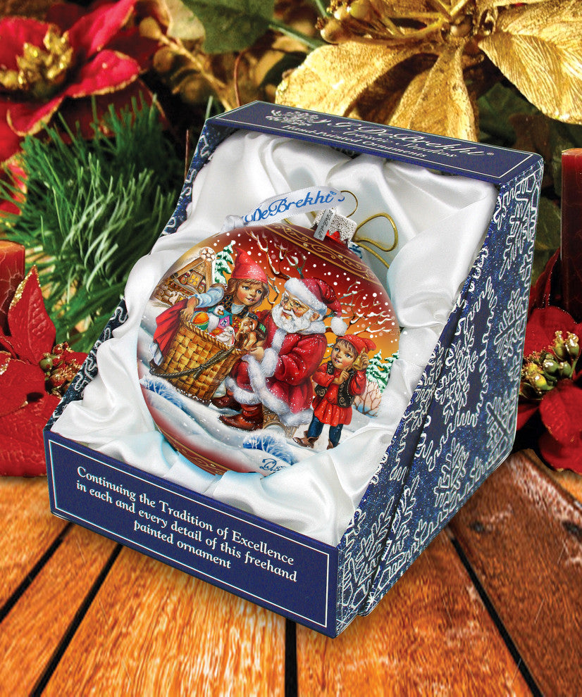 Vintage Christmas Ball In Red Le Ornament