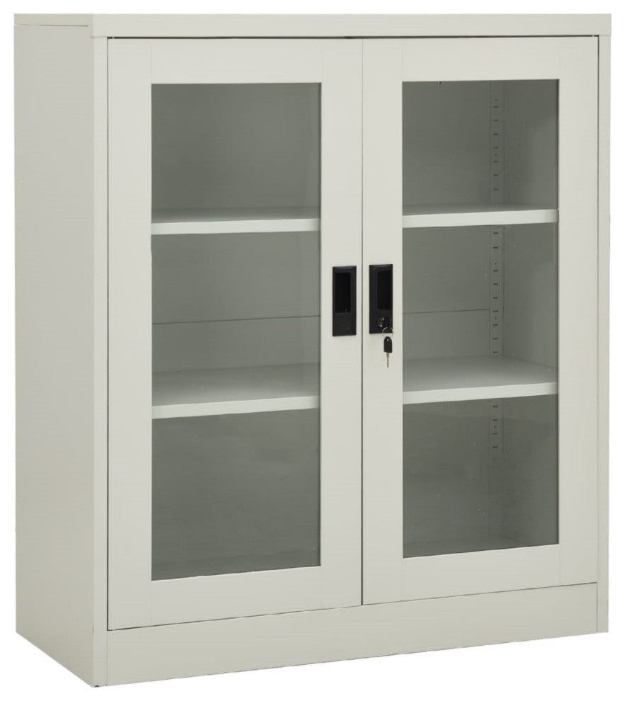 Vidaxl Office Cabinet Light Gray 35.4"x15.7"x41.3" Steel