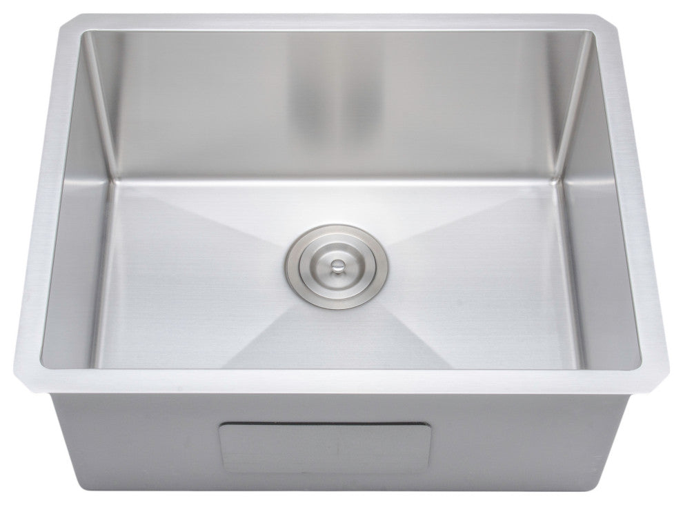 Wells Sinkware Handcrafted 16-gauge Single Stainless Steel Kitchen Sink Package