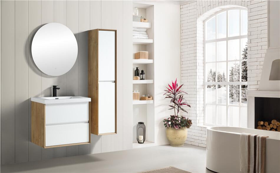 Ashley 24'' Floating Vanity, Acrylic Top, Gloss White