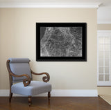 Us Pacific Northwest Vintage Monochrome Map Canvas, 28"x37"