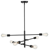 6 Light 25.5 in. Matte Black Pendant