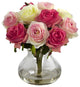 Rose Arrangement With Vase, Assorted Pastels