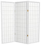4' Tall Window Pane Shoji Screen, White, 3 Panels