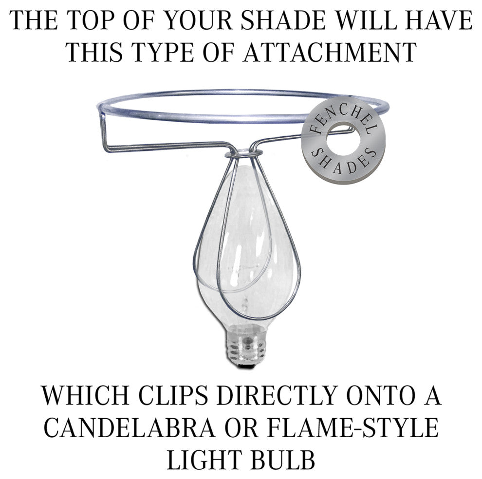 Fenchel Shades 5"x6"x7" Flame Clip Attachment Empire Lamp Shade, Linen White