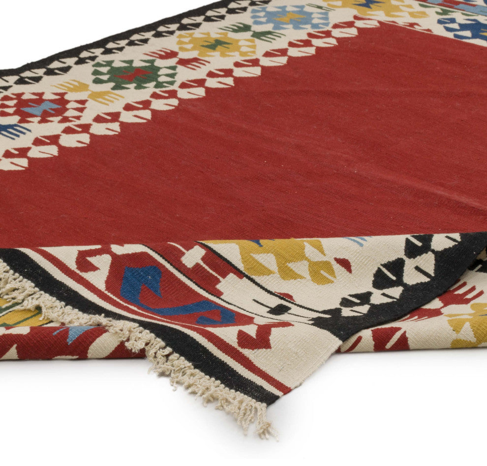 New Handwoven Turkish Kilim Rug 6' x 7' 11", 72 in. x 95 in.