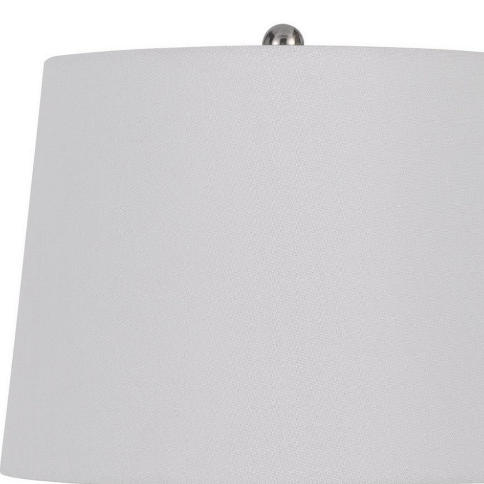 Benzara BM282182 25" Set of 2 Artisanal Ceramic Accent Table Lamp Fluted, Black