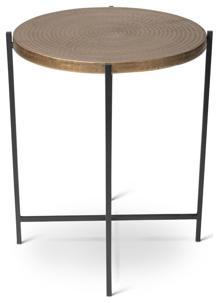 Elements Navi End Table Antique Brass