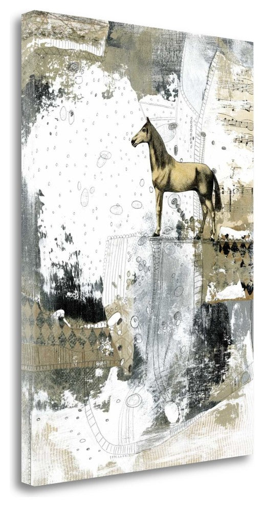 "Blonde Horse" By Sarah Ogren,Ready to Hang Giclee Print on Gallery Wrap Canvas