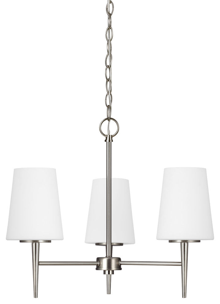 Generation Lighting Lighting 3-Light Chandelier, Brushed Nickel