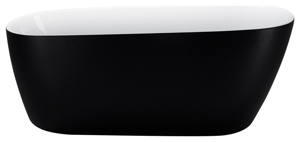 GivingTree 59 in. Acrylic Freestanding Bathtub in Matte Black Soaking Tub